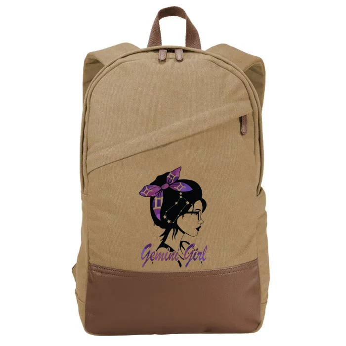 Gemini Girl Birthday Gemini Woman Zodiac Sign Cotton Canvas Backpack