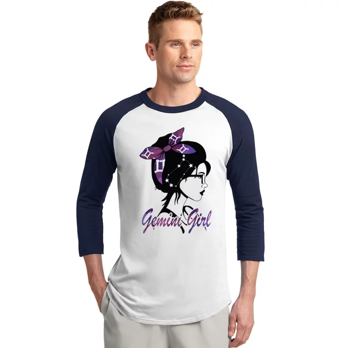 Gemini Girl Birthday Gemini Woman Zodiac Sign Baseball Sleeve Shirt