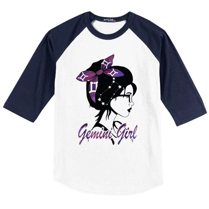 Gemini Girl Birthday Gemini Woman Zodiac Sign Baseball Sleeve Shirt