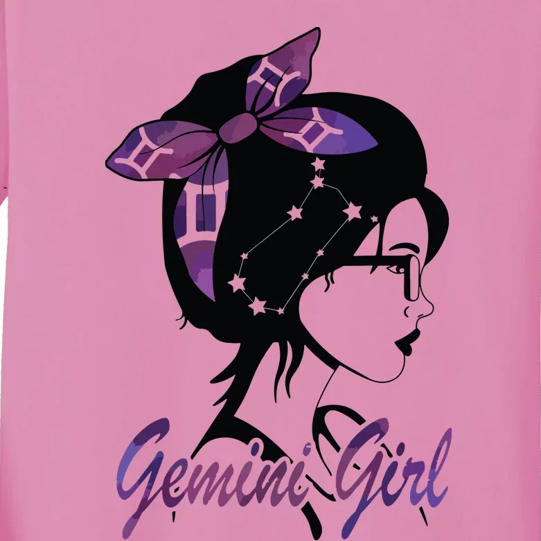 Gemini Girl Birthday Gemini Woman Zodiac Sign Kids Long Sleeve Shirt