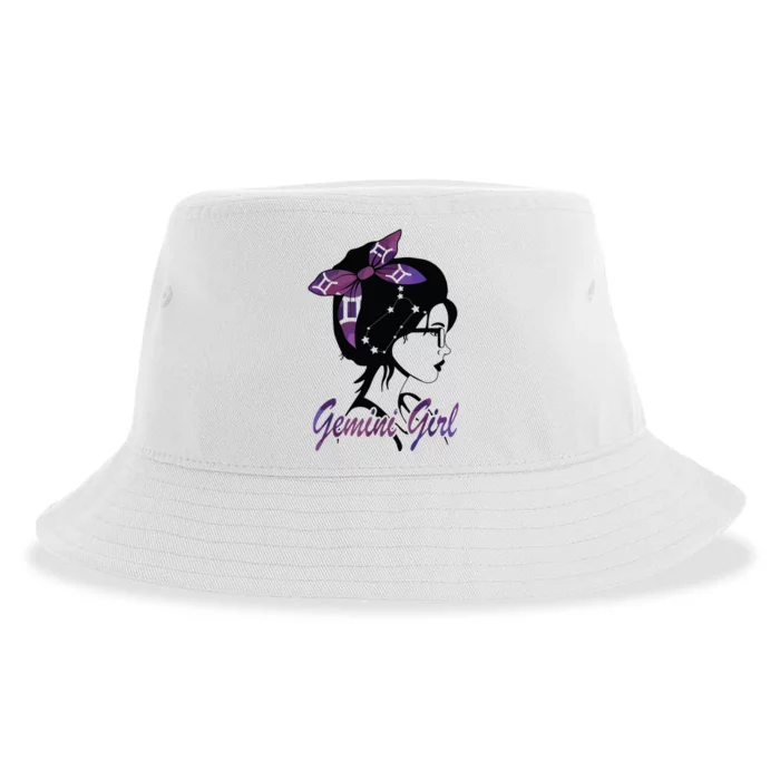 Gemini Girl Birthday Gemini Woman Zodiac Sign Sustainable Bucket Hat