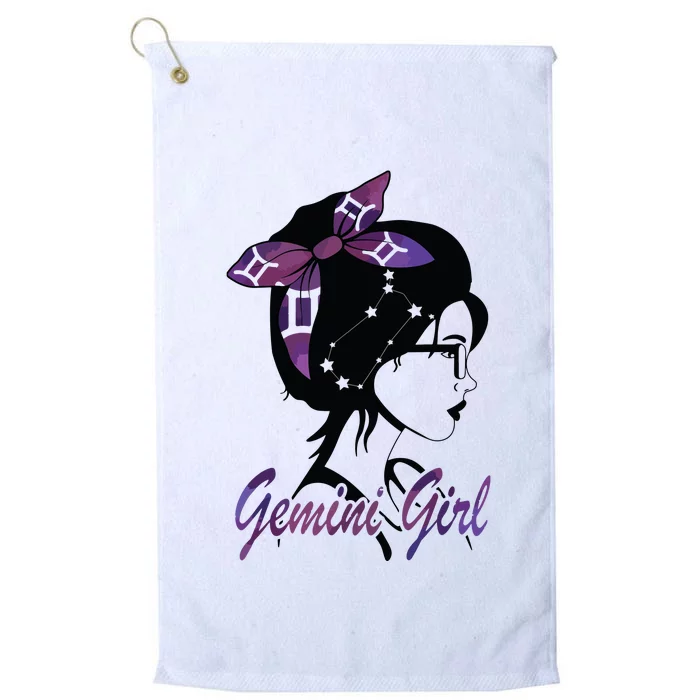 Gemini Girl Birthday Gemini Woman Zodiac Sign Platinum Collection Golf Towel