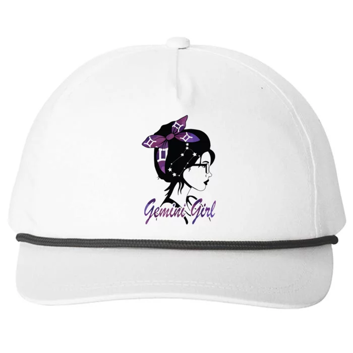 Gemini Girl Birthday Gemini Woman Zodiac Sign Snapback Five-Panel Rope Hat