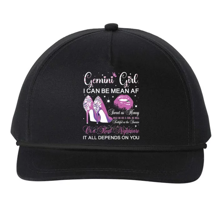 Gemini Girl Birthday Party Horoscope Zodiac Women Girl Snapback Five-Panel Rope Hat