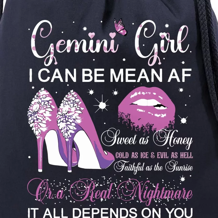 Gemini Girl Birthday Party Horoscope Zodiac Women Girl Drawstring Bag