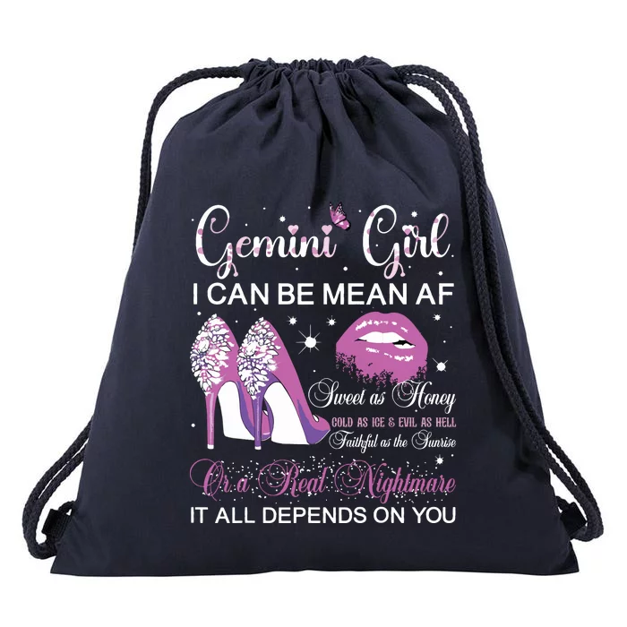 Gemini Girl Birthday Party Horoscope Zodiac Women Girl Drawstring Bag