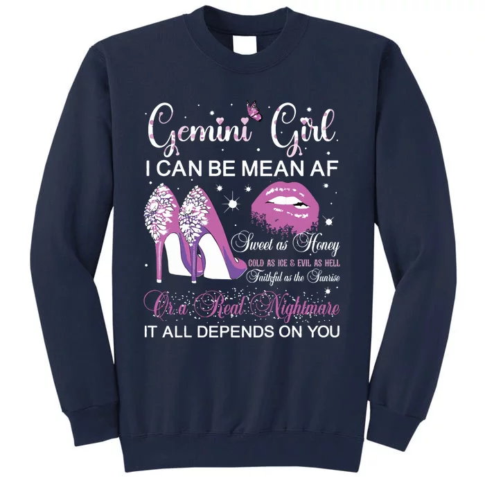 Gemini Girl Birthday Party Horoscope Zodiac Women Girl Tall Sweatshirt