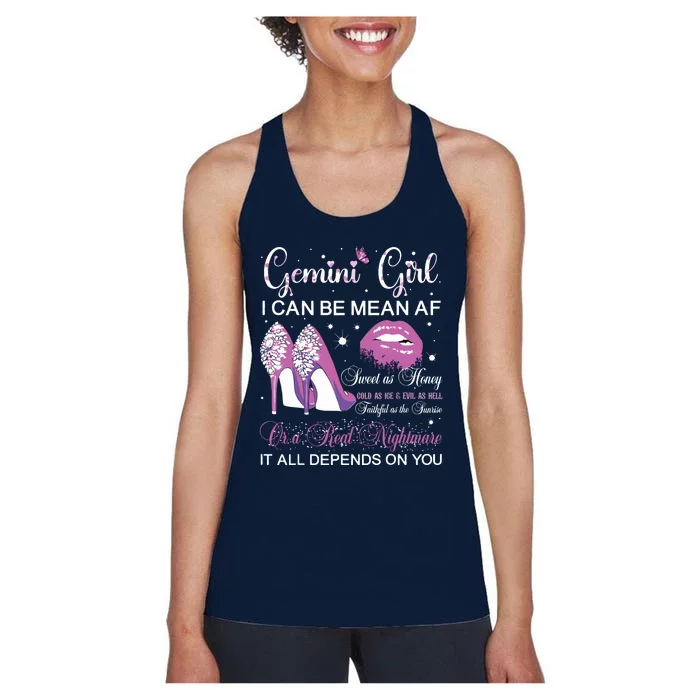 Gemini Girl Birthday Party Horoscope Zodiac Women Girl Women's Racerback Tank