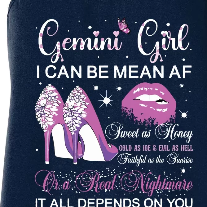 Gemini Girl Birthday Party Horoscope Zodiac Women Girl Women's Racerback Tank