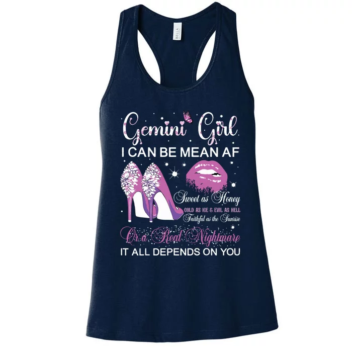 Gemini Girl Birthday Party Horoscope Zodiac Women Girl Women's Racerback Tank