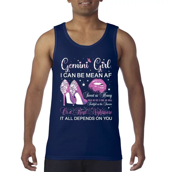 Gemini Girl Birthday Party Horoscope Zodiac Women Girl Tank Top