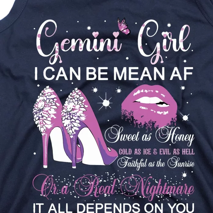 Gemini Girl Birthday Party Horoscope Zodiac Women Girl Tank Top