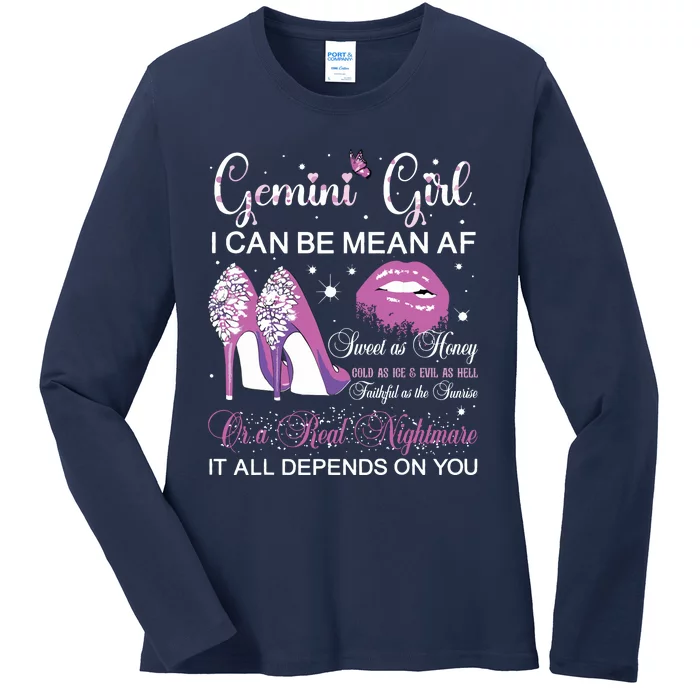 Gemini Girl Birthday Party Horoscope Zodiac Women Girl Ladies Long Sleeve Shirt