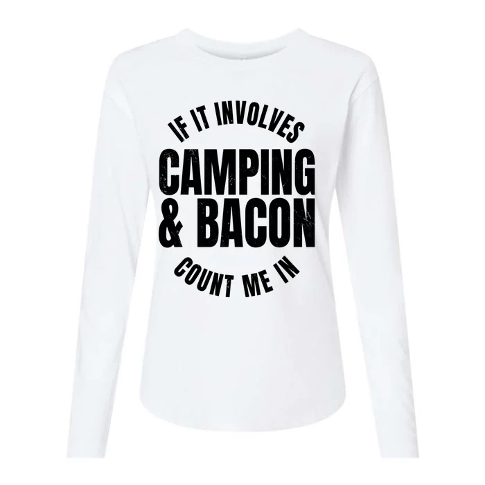 Glamping Glamper Boujee Tents Camper Camping And Bacon Womens Cotton Relaxed Long Sleeve T-Shirt