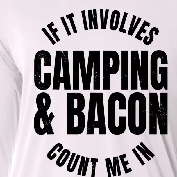 Glamping Glamper Boujee Tents Camper Camping And Bacon Cooling Performance Long Sleeve Crew