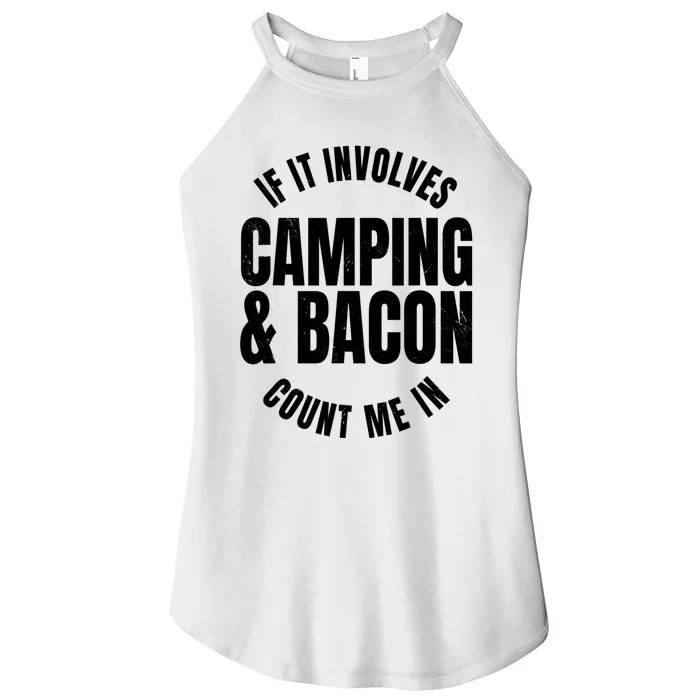 Glamping Glamper Boujee Tents Camper Camping And Bacon Women’s Perfect Tri Rocker Tank