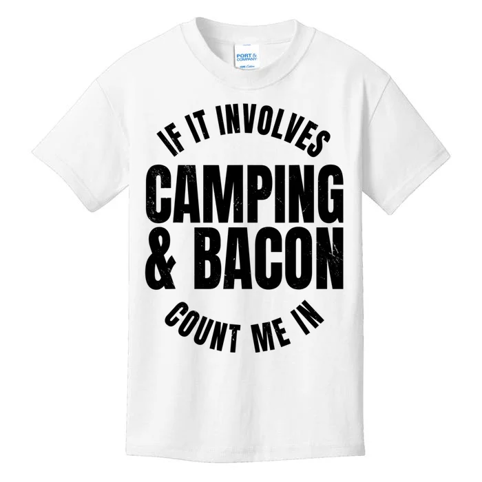 Glamping Glamper Boujee Tents Camper Camping And Bacon Kids T-Shirt