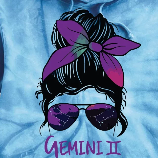 Gemini Girl Birthday Gemini Woman Zodiac Constellation Tie Dye Hoodie