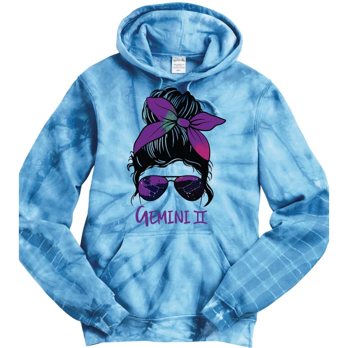 Gemini Girl Birthday Gemini Woman Zodiac Constellation Tie Dye Hoodie