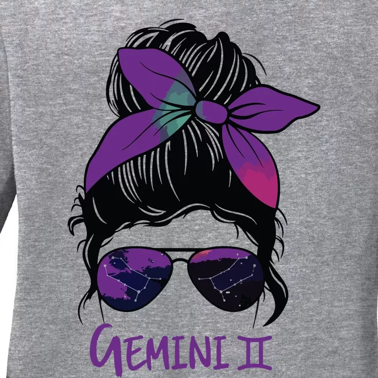 Gemini Girl Birthday Gemini Woman Zodiac Constellation Ladies Long Sleeve Shirt