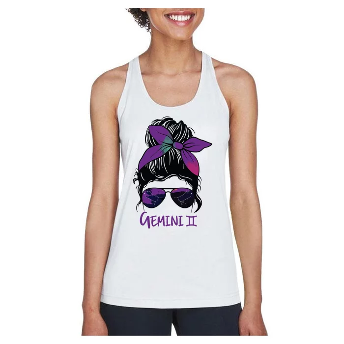 Gemini Girl Birthday Gemini Woman Zodiac Constellation Women's Racerback Tank