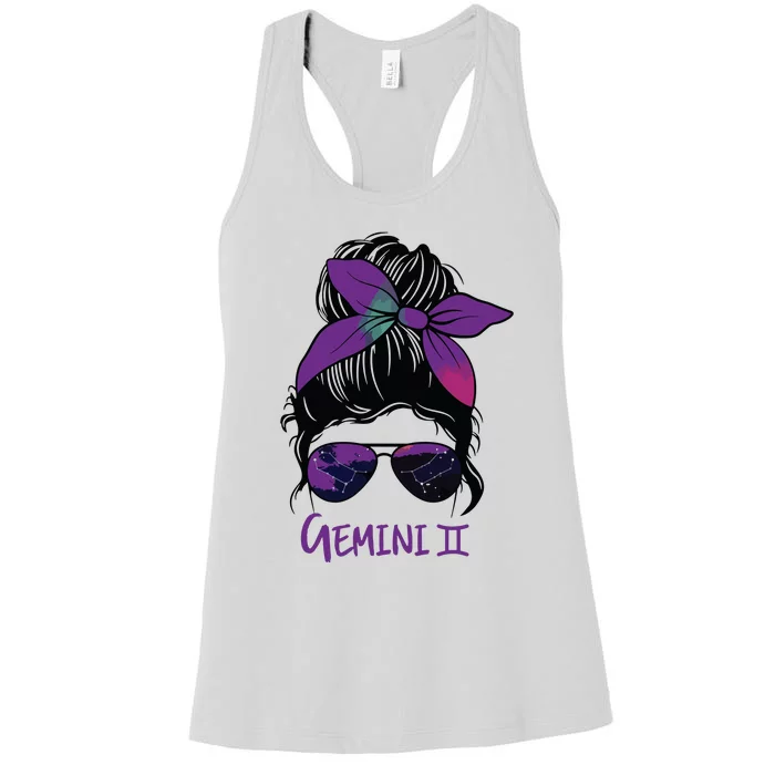 Gemini Girl Birthday Gemini Woman Zodiac Constellation Women's Racerback Tank