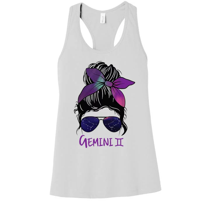 Gemini Girl Birthday Gemini Woman Zodiac Constellation Women's Racerback Tank