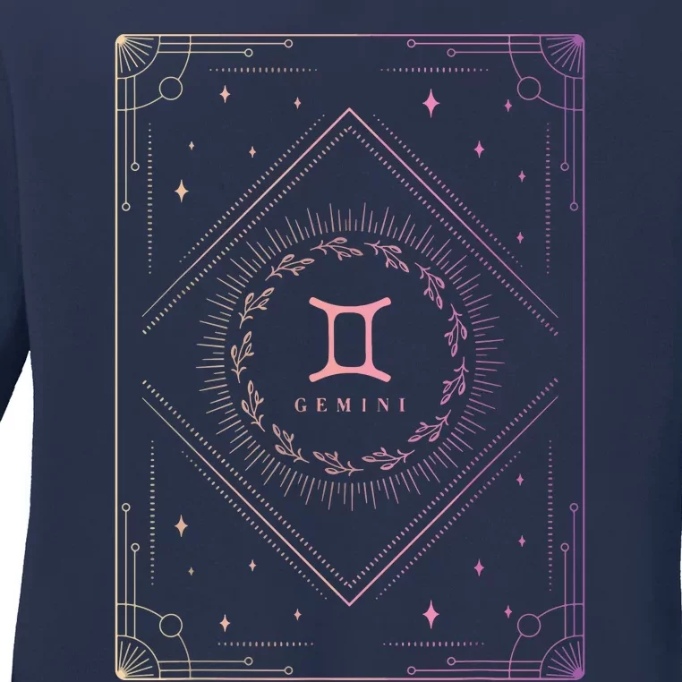 Girl Gemini Birthday Present Women Zodiac Sign Gemini Ladies Long Sleeve Shirt