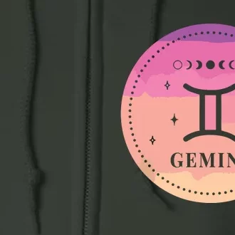 Girl Gemini Birthday Present Women Zodiac Sign Gemini Full Zip Hoodie