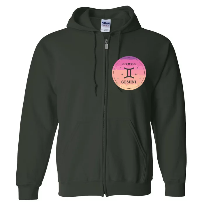 Girl Gemini Birthday Present Women Zodiac Sign Gemini Full Zip Hoodie