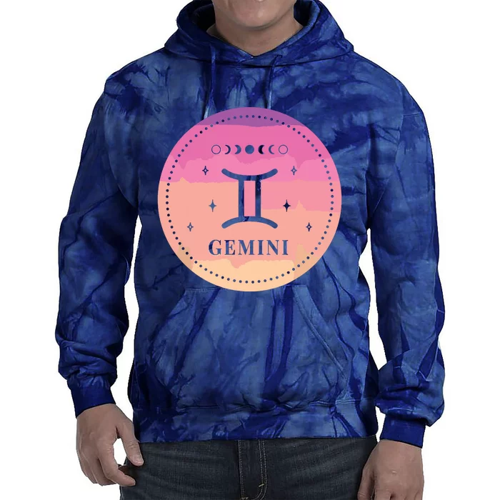 Girl Gemini Birthday Present Women Zodiac Sign Gemini Tie Dye Hoodie