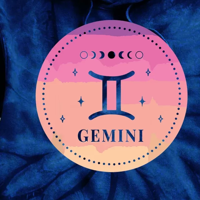 Girl Gemini Birthday Present Women Zodiac Sign Gemini Tie Dye Hoodie