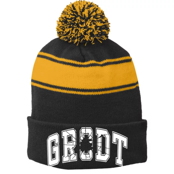 Gunits Grodt Bullet Hole Stripe Pom Pom Beanie