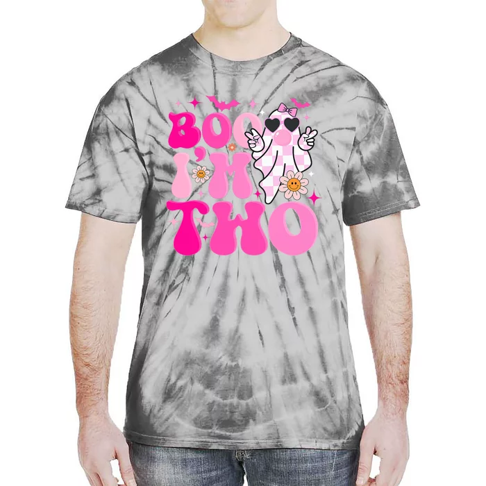 Groovy Ghost Boo IM Two Yr 2nd Birthday Halloween Tie-Dye T-Shirt