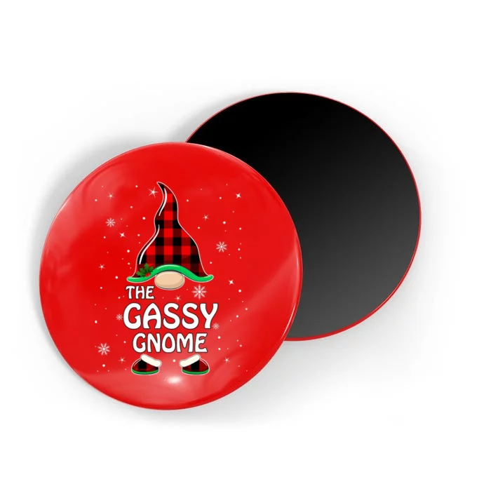 Gassy Gnome Buffalo Plaid Matching Family Christmas Pajama Magnet