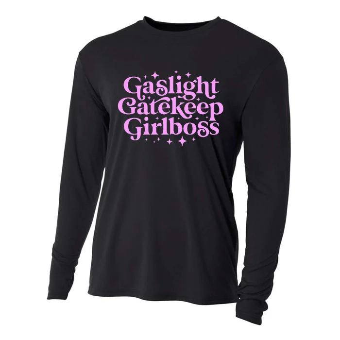 Gaslight Gatekeep Boss Funny Meme Feminist Ironic Babe Cooling Performance Long Sleeve Crew