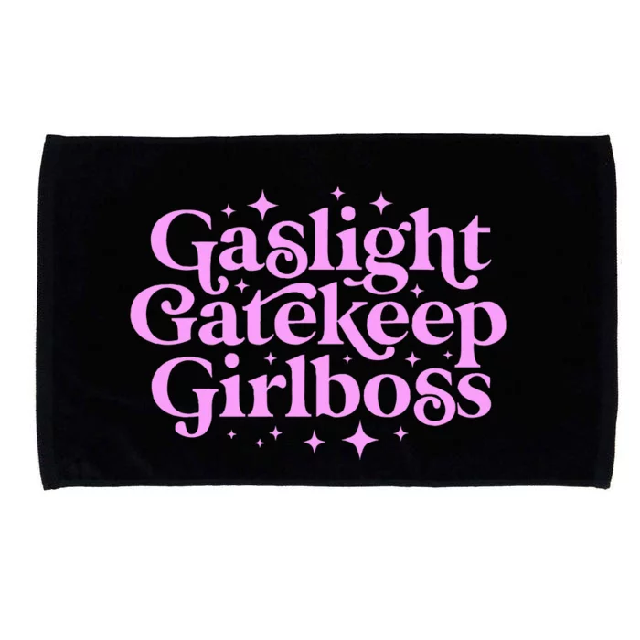 Gaslight Gatekeep Boss Funny Meme Feminist Ironic Babe Microfiber Hand Towel