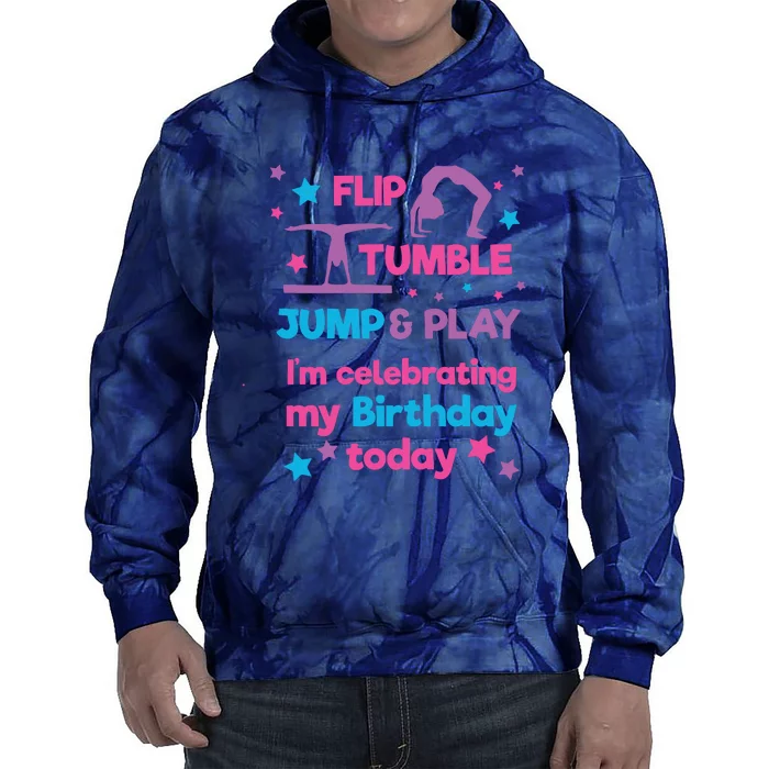 Girl Gymnastics Birthday Party Tie Dye Hoodie