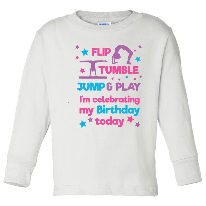 Girl Gymnastics Birthday Party Toddler Long Sleeve Shirt