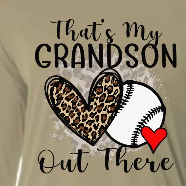 Grandma Grandpa Baseball Funny ThatS My Grandson Out There Cooling Performance Long Sleeve Crew