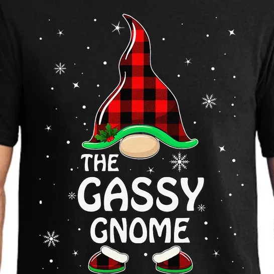 Gassy Gnome Buffalo Plaid Matching Family Christmas Pajama Set