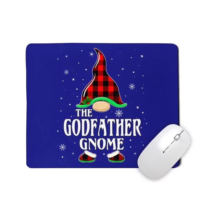 Godfather Gnome Buffalo Plaid Matching Family Christmas Mousepad