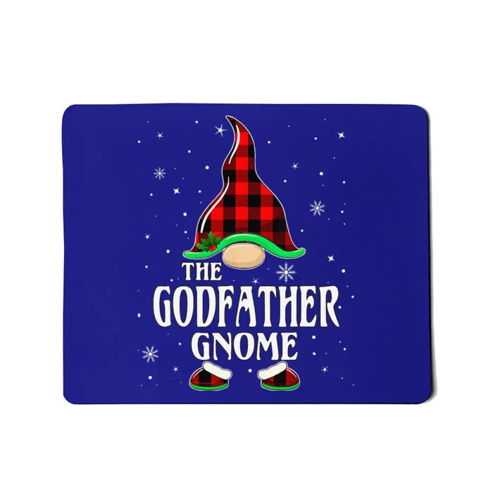 Godfather Gnome Buffalo Plaid Matching Family Christmas Mousepad