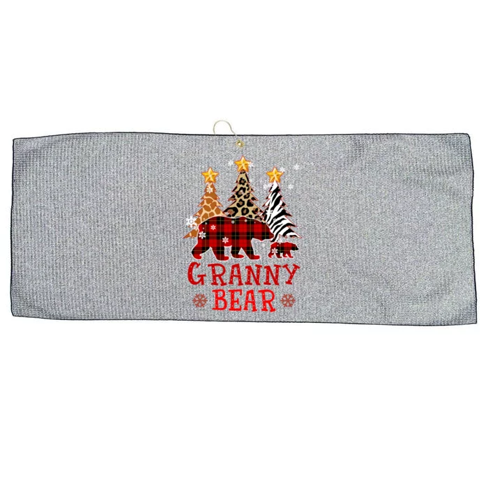 Grandma Granny Bear Xmas Tree Pj Leopard Buffalo Plaid Funny Gift Large Microfiber Waffle Golf Towel