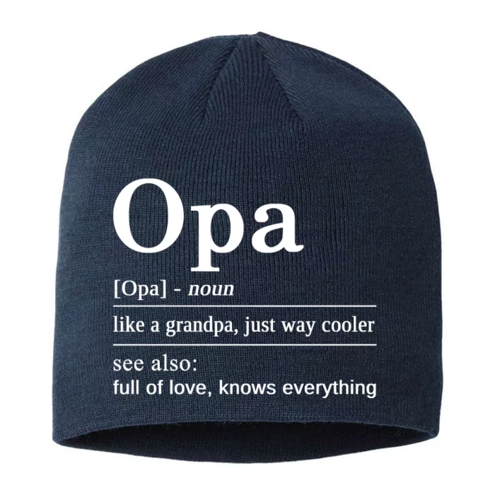 German Grandpa Best Opa For Your German Grandfather 8 1/2in Sustainable Knit Beanie