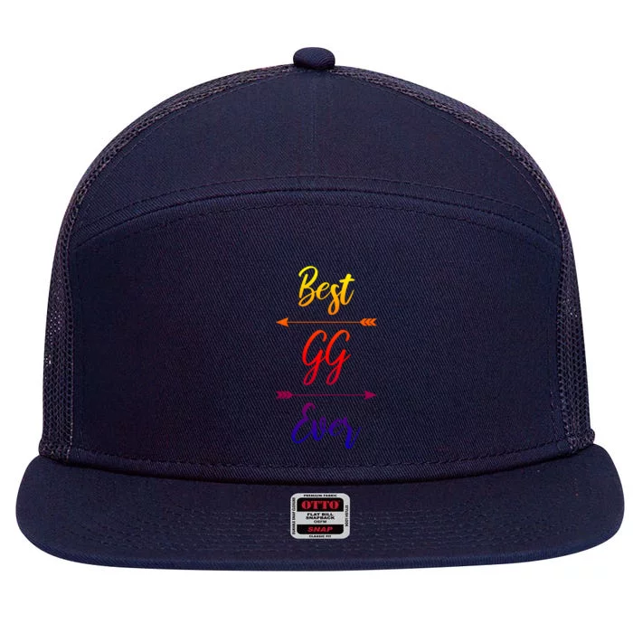 Gg Gift: Best Gg Ever Gift 7 Panel Mesh Trucker Snapback Hat