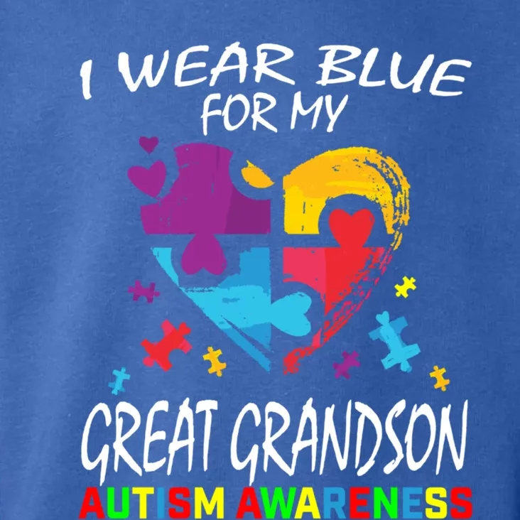 Grandma Grandpa Blue For My Great Grandson Autism Awareness Great Gift Toddler Hoodie