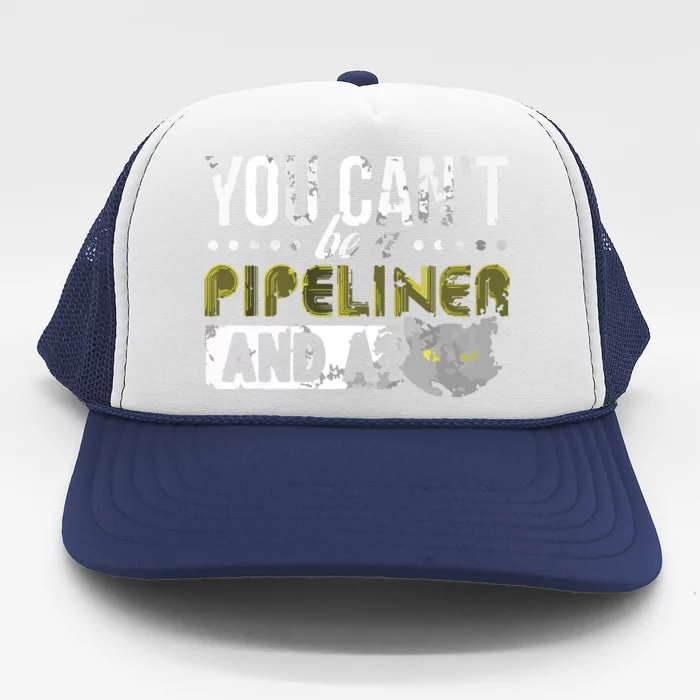 Gag Gift Cat Pipeliner Welder Welding Pipeline Trucker Hat