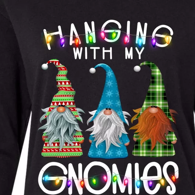 Garden Gnome Christmas Hanging With My Gnomies Womens Cotton Relaxed Long Sleeve T-Shirt