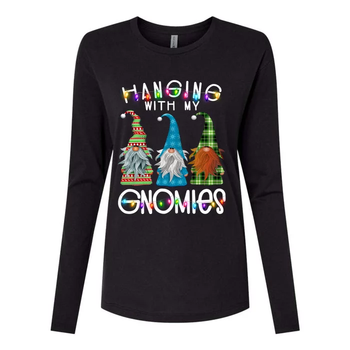 Garden Gnome Christmas Hanging With My Gnomies Womens Cotton Relaxed Long Sleeve T-Shirt